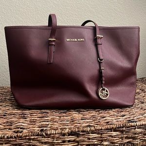 Burgundy Michael Kors tote